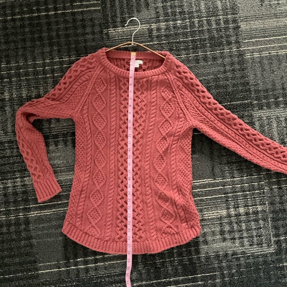 L.L.Bean Signature Cotton Fisherman Tunic Sweater Burgundy Maroon XS - Picture 10 of 10